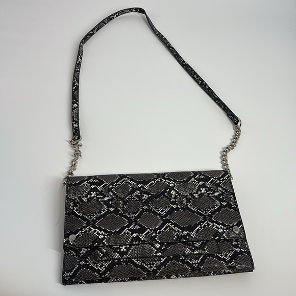 Steve Madden Handbags - Elegant Black and White Snake Print Women's Bag